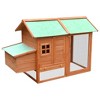 vidaXL Chicken Coop Brown and Green Solid pine/fir wood - Brown - 2 of 4