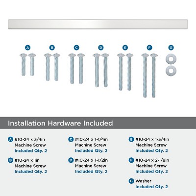 12" Polished Chrome Modern Appliance Pull with Mounting Hardware