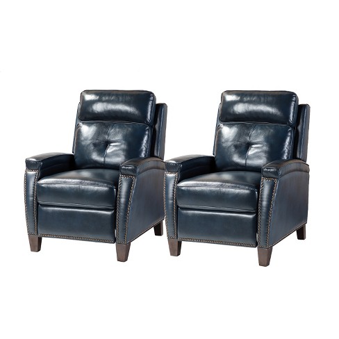 Lane leather recliner discount with nailhead trim