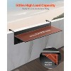 VEVOR Balcony Hanging Table, 12 x 32 in Folding Balcony Railing Table, 50 lbs Loading, Fit Railing from 1" to 5.9", Black - 4 of 4