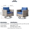 XIZZI Outdoor Rocking Chair 360 Degrees Swivel, Patio Bistro Set of 2, PE Rattan All Weather Outside Rocker Chair for Porch, Garden and Terrace - 3 of 4