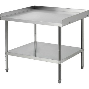 24x24x30 NSF Stainless Steel Equipment Stand, 400 lb Heavy-Duty Grill Table with Adjustable Legs & 2" Backsplash for Commercial Restaurant Kitchen - 1 of 4
