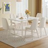 NicBex 5 PCS/7 PCS Cream-Style Piece White MDF Dining Table Set with 4/6 Armless Chairs for Kitchen/Apartment,White - 2 of 4