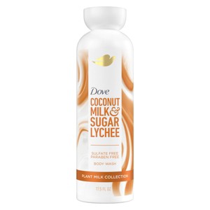 Dove Beauty Plant Milk Cleansing Body Wash - Coconut Milk & Sugar Lychee - 17.5 fl oz - 1 of 4