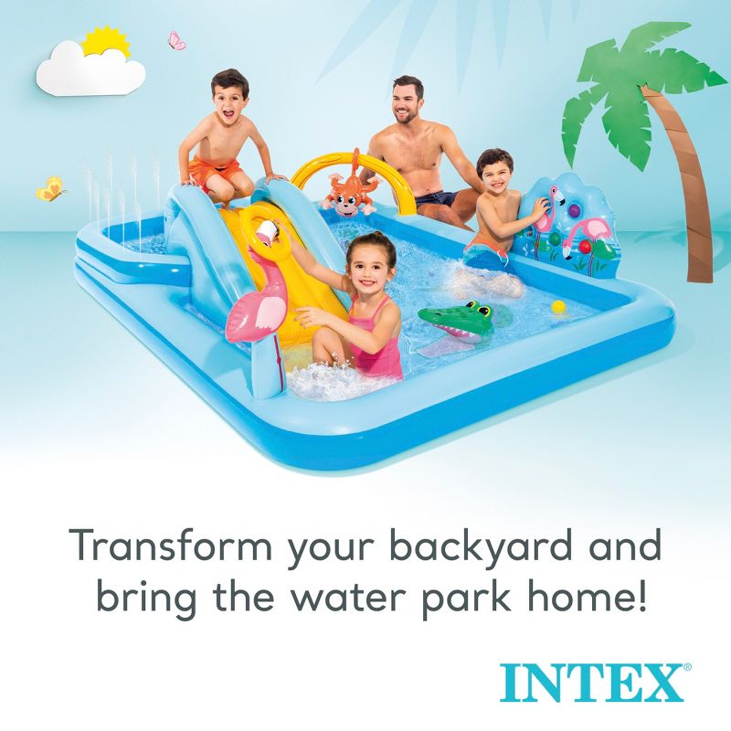 Intex 96" x 78" x 28" Inflatable Jungle Adventure Play Center Spray Kiddie Pool, 4 of 7