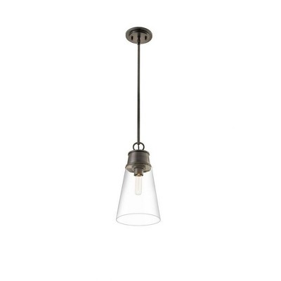 Wentworth 15.25" Plated Bronze Glass LED Pendant Light