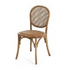 Okak Vintage Rattan Dining Chairs Set of 2, Solid Birch Wood Frame, Upholstered Kitchen Side Chair with Woven Back, Ready-to-Use - 4 of 4