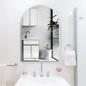 TUYOHW 24x36 Inch Wall Mount Bathroom Mirror,Modern Arched Wall Mount Vanity Mirror for Bathroom,Bedroom - 1 of 4