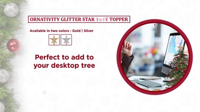Silver Glitter Plastic Star Christmas Tree Topper - Set of 3