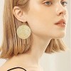Boho Large Disc Earrings for Women Vintage Geometric Hammered Round Circle Drop Dangle Earrings Statement Jewelry - 2 of 4