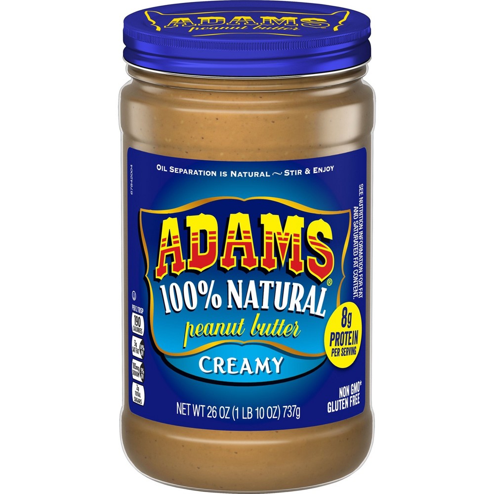 Adam's 100% Natural Creamy Peanut Butter - 26oz