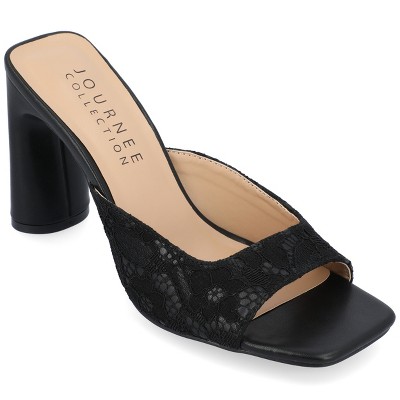 Journee Collection Womens Daivia Covered Block Heel Slip On Sandals