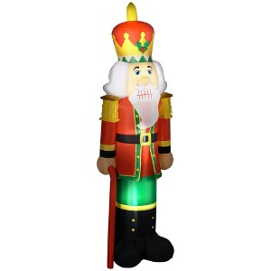 HOMCOM 8' Inflatable Christmas Nutcracker Soldier, Blow-Up Outdoor LED Yard Display - 1 of 4