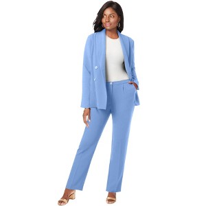 Jessica London Women's Plus Size 2-Piece Double-Breasted Pantsuit - 1 of 4