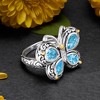 Ross-Simons 2.40 ct. t.w. Blue Topaz Bali-Style Butterfly Ring With White Topaz and 14kt Gold Accents in Sterling Silver - 4 of 4