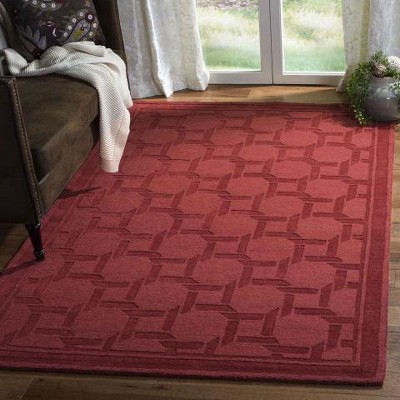 Sealing Wax Red Hand-Tufted Wool Geometric Rectangular Rug 8' x 10'