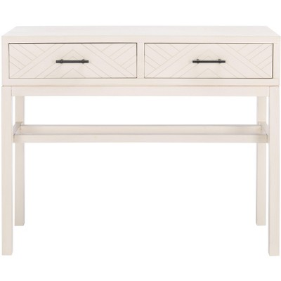 Ajana 2 Drawer Console - Distressed White W/Distressed White Drawer - Safavieh