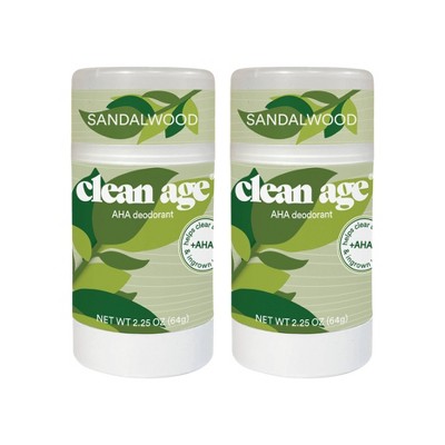 Clean Age Sandalwood AHA Deodorant for Teens - 2.25oz/2pk