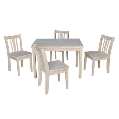 Kids' Table with 4 San Remo Juvenile Chairs Unfinished - International Concepts