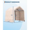 10x10FT Outdoor Motorcycle Storage Shed with Roll-Up Door & Vent,Heavy-Duty Shelter Waterproof PE Tarp,UV-Resistant Storage Sheds for Motorcycle - 3 of 4