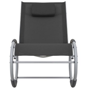 vidaXL Rocking Chair Black and Grey Aluminum, Textilene, Iron Standard - Black - 1 of 4