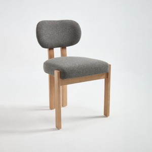 Lyngins Modern Dining Chairs with Curved Backrest,Upholstered Kitchen Chairs Set of 2 with Wood Legs,Wood Chairs for Kitchen,Dining Room - 1 of 4