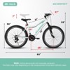 INFURNIC Bicycles 26 Inch Mountain Bike with 21 Speeds and Dual Disc Brakes for Women and Teens, White, 69"*27"*39" - 3 of 4
