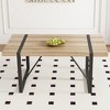 Kitchen Dining Table For 4-6 Person, Rural Industrial Rectangular Dining Table With Grain MDF Tabletop And Black Metal Legs - 3 of 4