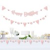 Big Dot of Happiness Pink Rose Gold Birthday - Happy Birthday Party Letter Banner Decoration - 36 Banner Cutouts and Happy Birthday Banner Letters - 2 of 4