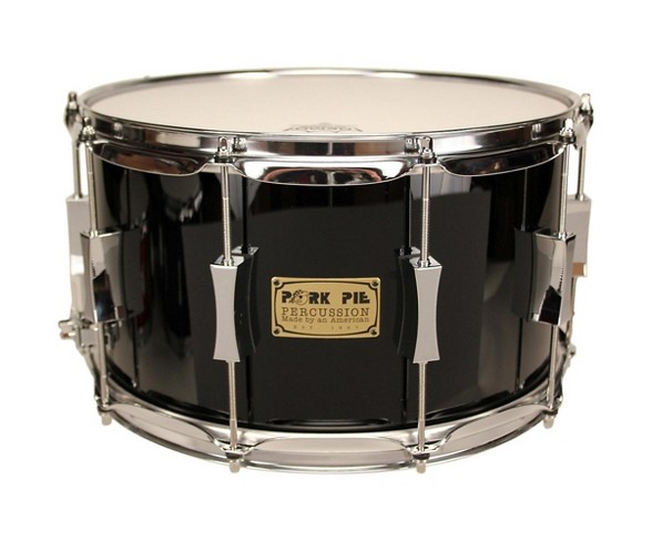 Pork Pie Maple/Oak Snare Drum High Gloss Black 8X14