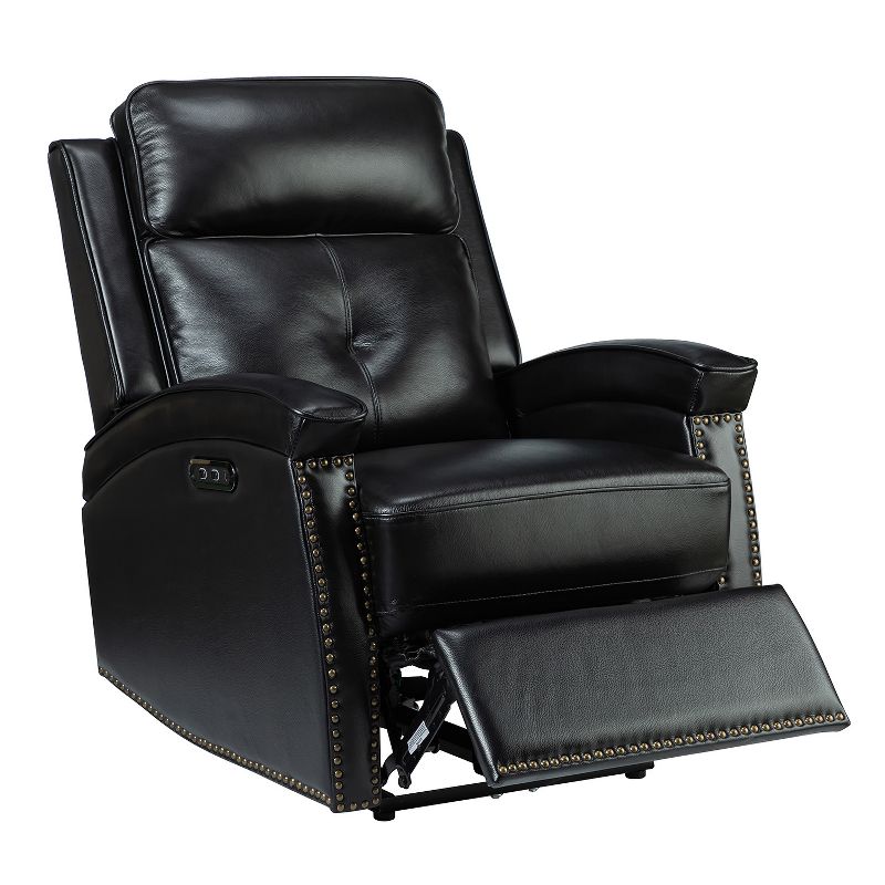 Hermann Contemporary Genuine Leather Power Recliner With Special Shaped Arms for Living Room and Bedroom  | ARTFUL LIVING DESIGN, 3 of 11