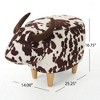 Sapphtopaz Home Decor Animal Ottoman with Wood Legs Modern Upholstered Accent Stool with Cow-Shaped Cute Foot Stool for Living Room,Bedroom - 2 of 4