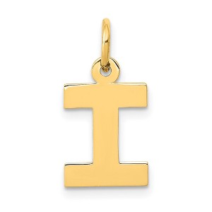 Black Bow Jewelry 14k Yellow Gold, Amanda Collection, Small Block Initial I Pendant - 1 of 4
