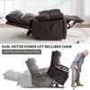 MAYEERTY Electric Power Lift Recliner Massage Chair for Elderly with Cup Holders, Power-Remote, Heat Massage Dual Motor Infinite Position, Brown - 2 of 4