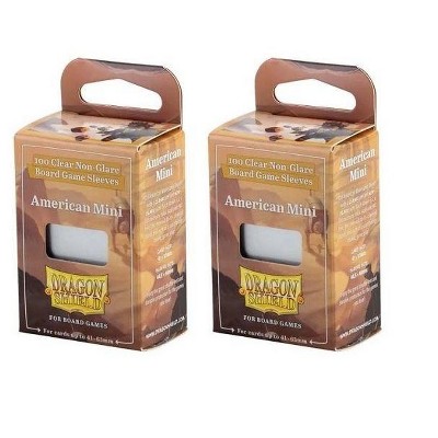 Arcane Tinmen 2 Packs Dragon Shield Board Game Sleeves 100 ct Mini American Size Card Sleeves Value Bundle!