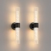 DORESshop 22 in. 2-Light Black Bubble Glass Wall Sconce Set of 2, Dimmable Wall Decor for Bedroom Living Room - 4 of 4