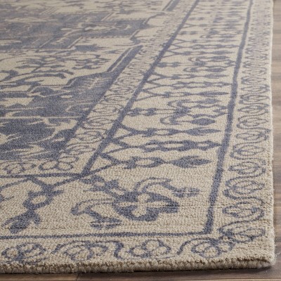 Blue and Grey 8' x 10' Hand-Tufted Wool Area Rug