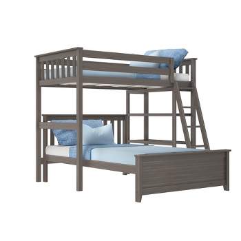 Max & Lily L-Shaped Twin over Full Bunk Bed with Bookcase