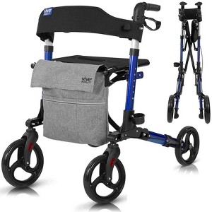 Vive Health Walker Rollator Lightweight Foldable Walking Transport - 300 lbs Capacity - 1 of 4