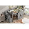 TiramisuBest Twin Gray Loft Bed with Storage Staircase, Solid Wood+MDF, 95x42x51 inches, 124 pounds - 4 of 4
