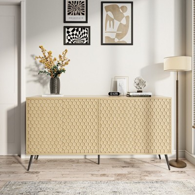 63" Modern Sideboard Buffet Cabinet with Adjustable Shelves, Kitchen Sideboard Storage Cabinet for Living Room, Dining Room – The Pop Home