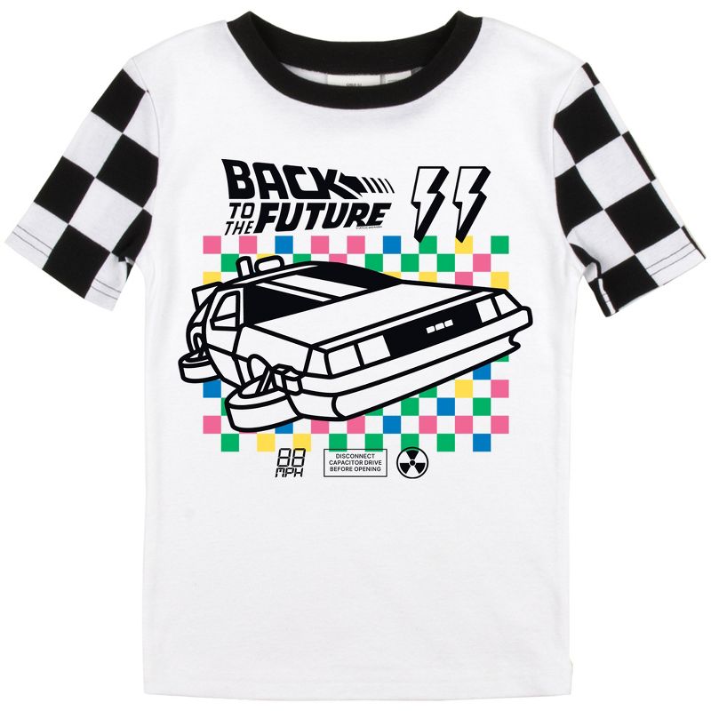 Back To The Future Delorean Rainbow Checkerboard 2-Pack Boy's Sleep Set, 2 of 5