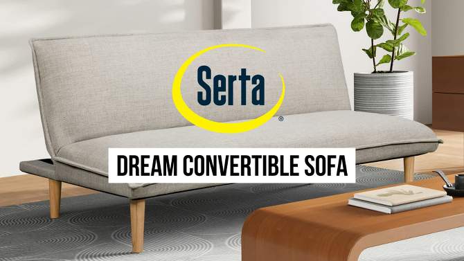 Serta Pinetop Convertible Sofa Light Gray, 2 of 14, play video