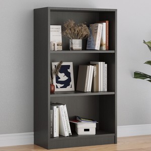 GlasFlength Decorative Bookshelf, Spacious Space and Adjustable Shelf, Open Bookshelves for Bedroom, Living Room, Home Office，Gray，24.4"*11.6"*44.1" - 1 of 4