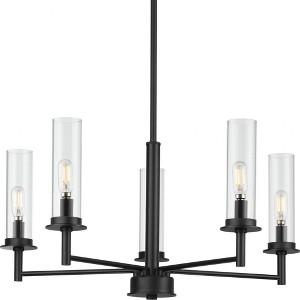 Progress Lighting, Kellwyn, 5-Light Chandelier, Brushed Nickel, Clear Glass Shades - 1 of 1