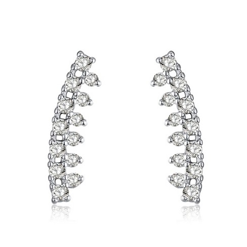 Curve Bar Earringsfor Women Ear Wrap Sterling Silver Cz Ginger Lyne Collection - image 1 of 4