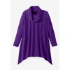 Woman Within Plus Size Velour Cowl Neck Pocket Tunic - 3 of 4