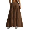 Women's Boho Maxi Skirt - Flowy Flared Ruffle Design for Summer & Going Out Outfits Brown - 2 of 4