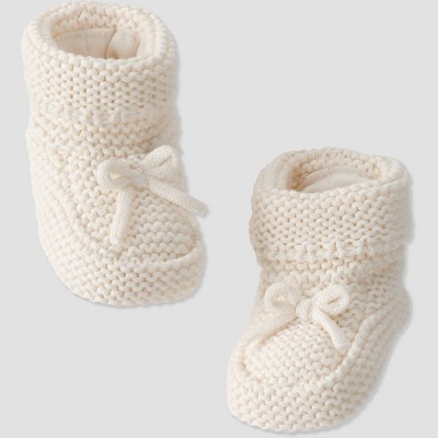 Baby Organic Cotton Knit Sweater Bootie - little planet by carter's Cream 0-3M