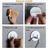 LunaLulinlk 4 Packs Adhesive Wall Hooks, Waterproof Hook Door Hanger, Heavy Duty Stick on Wall Hooks (Silver) - 2 of 4